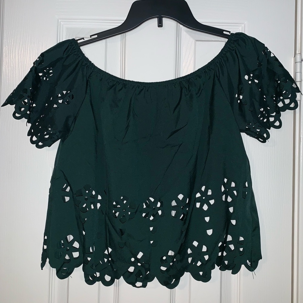 Shein Emerald crop top blouse